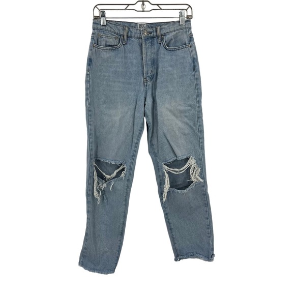 Urban Outfitters BDG Light Wash Distressed Fringe Slim Straight Jeans 27 Waist - Picture 1 of 8